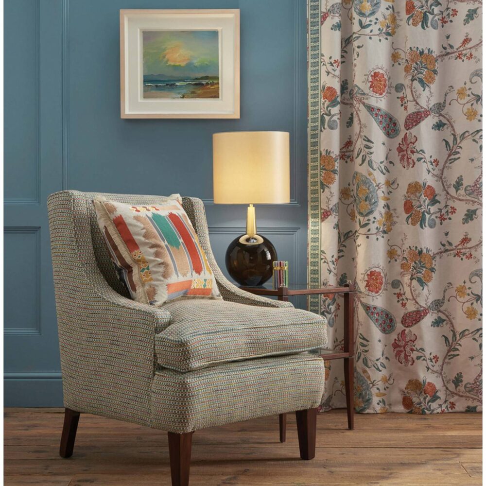 Mandovi Fabric - Duck Egg / Gold / Bronze from