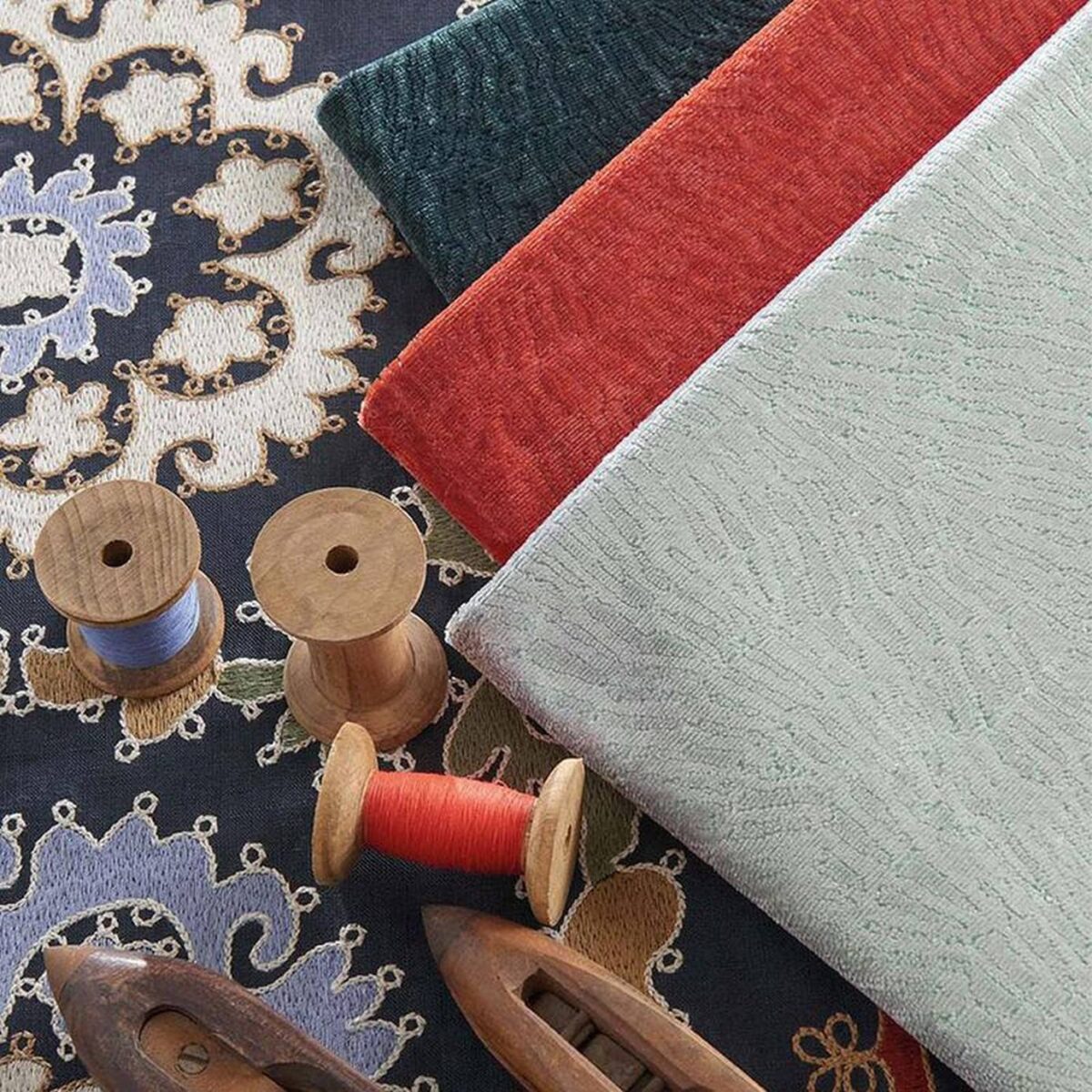 Parsa Fabric - Teal by Parsa Fabric - Teal from