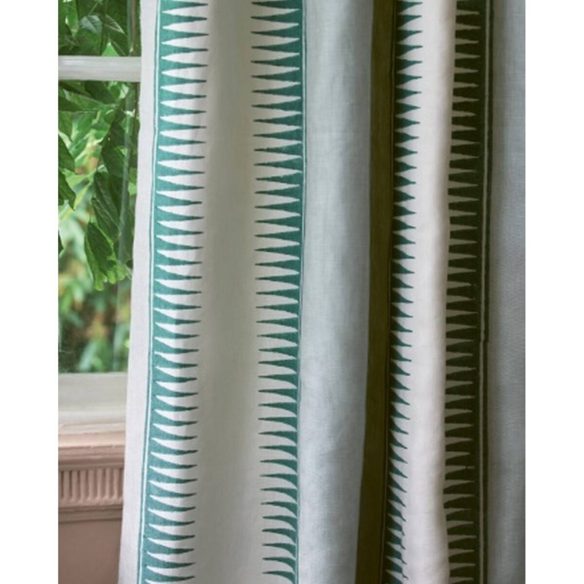 Ezra Stripe Fabric - Aqua / Lime by Ezra Stripe Fabric - Aqua / Lime from