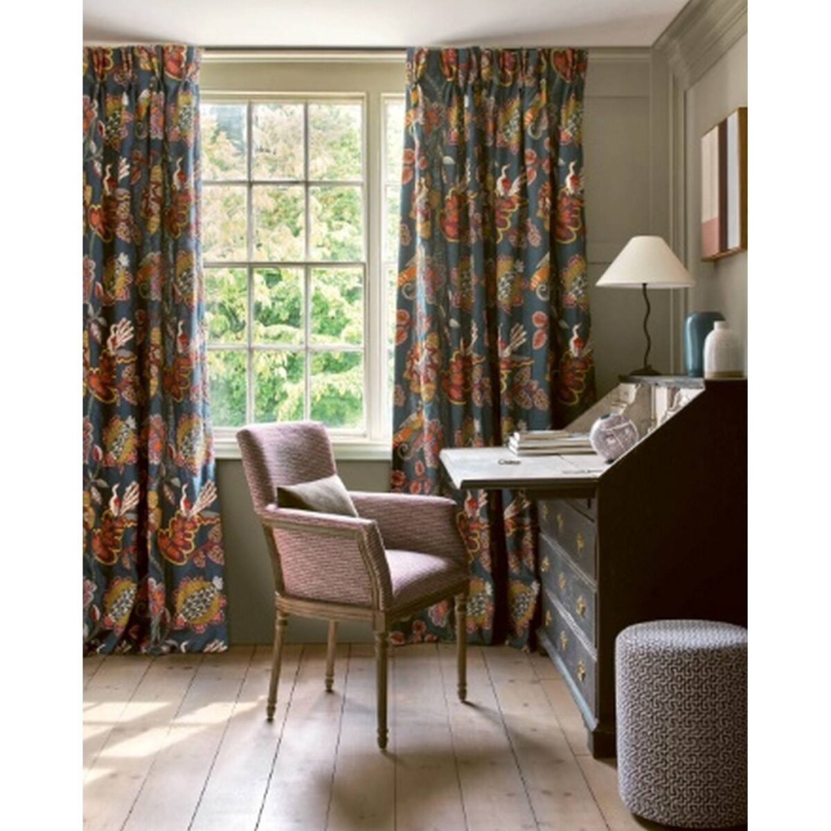 Paradiso Fabric - Tomato / Slate by Paradiso Fabric - Tomato / Slate from
