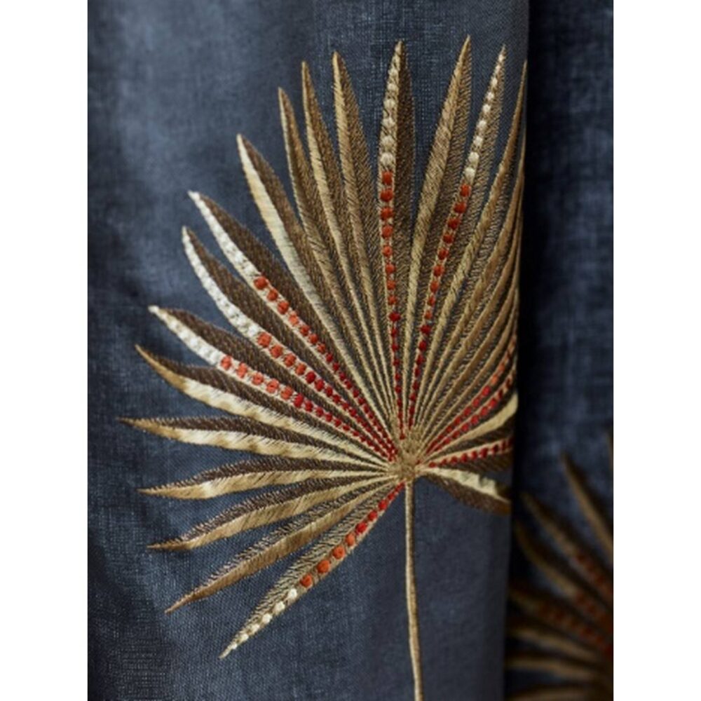 Fortunei Fabric - Teal / Copper from