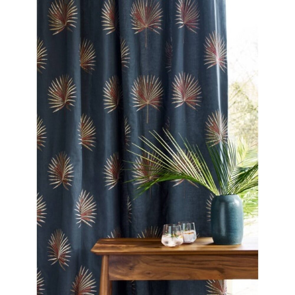 Fortunei Fabric - Teal / Copper from