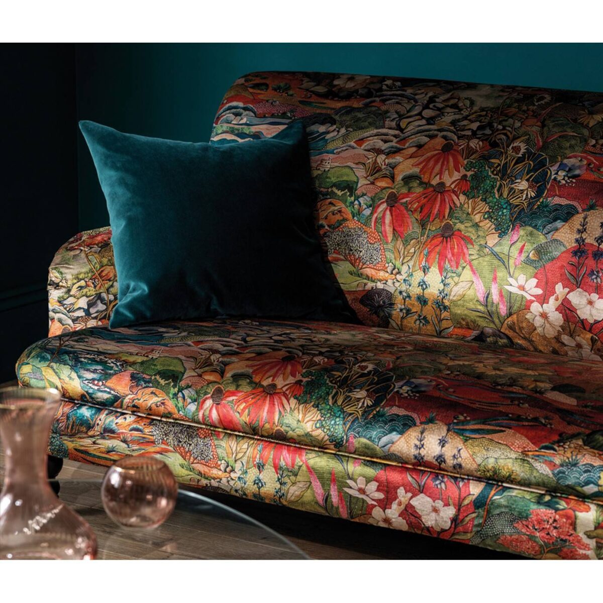 Trebah Velvet Fabric - Carmine by Trebah Velvet Fabric - Carmine from