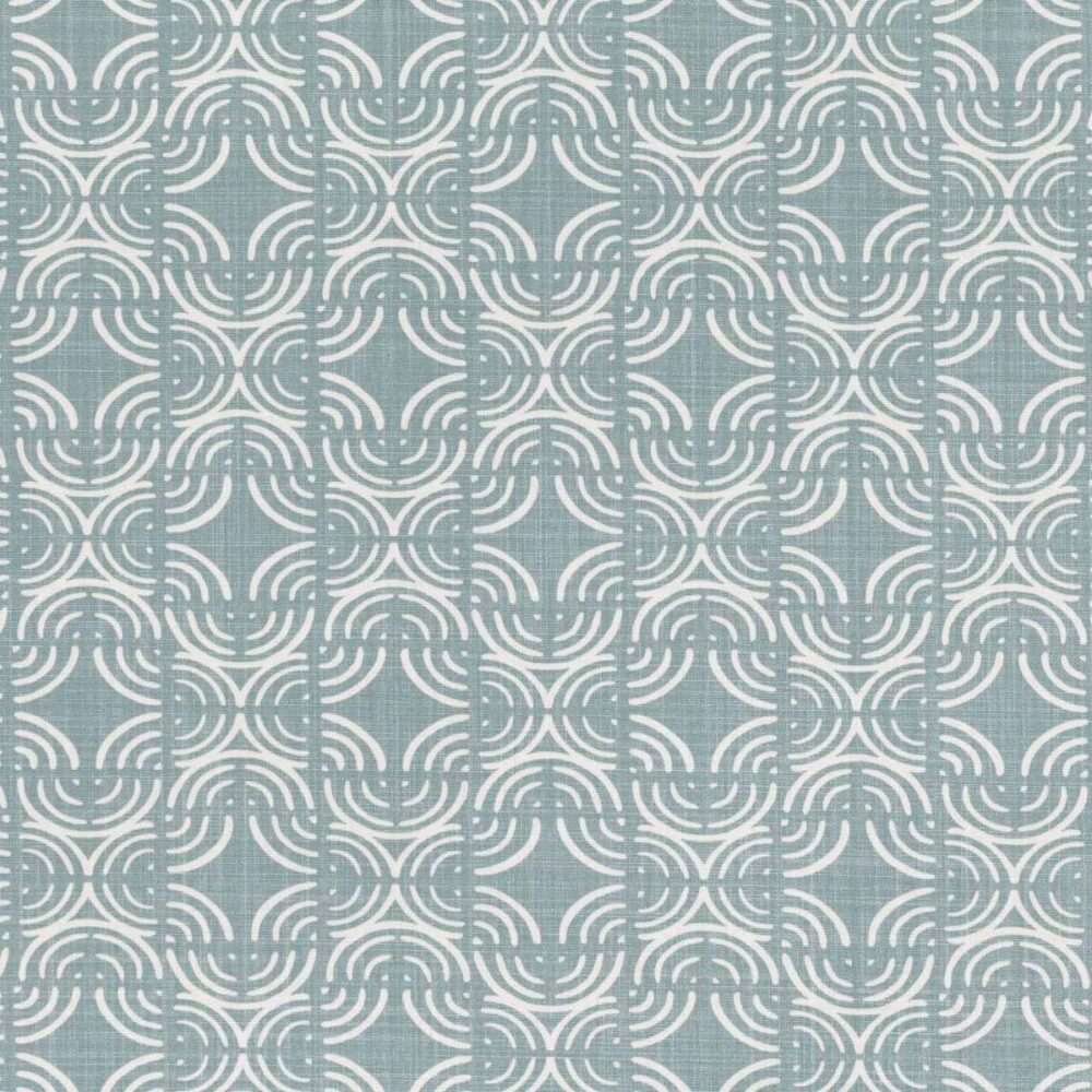 Kashi Fabric - Tempest by blue geometric cotton fabric from Romo