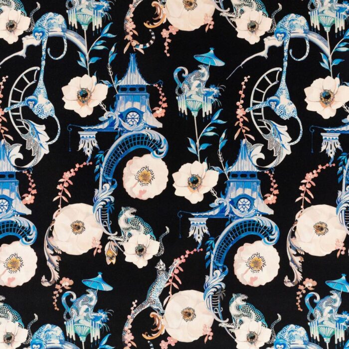 Euphoria Velvet Fabric - Cobalt swatch