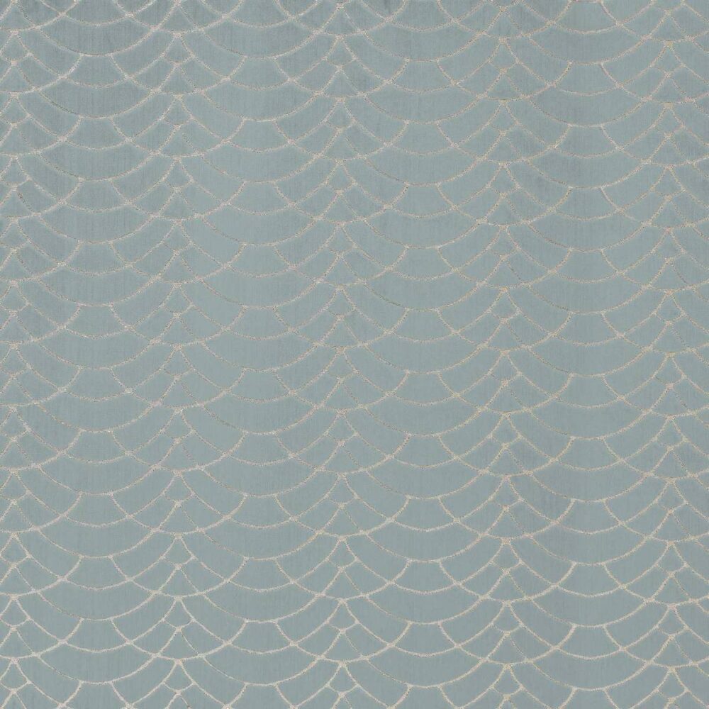 Dinaric Fabric - Eucalyptus by black-grey geometric velvet-chenille fabric from Kai