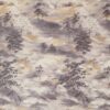 black-grey botanical velvet-chenille fabric from Kai