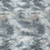 black-grey botanical velvet-chenille fabric from Kai