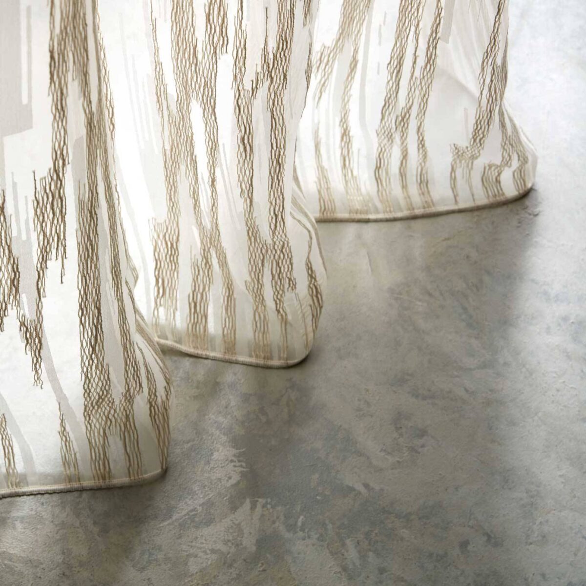 Hestia Fabric - Pearl by neutral striped velvet-chenille fabric from Kai