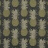 black-grey botanical jacquard fabric from Kai