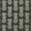 black-grey botanical jacquard fabric from Kai