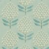 blue botanical embroideried fabric from Sanderson
