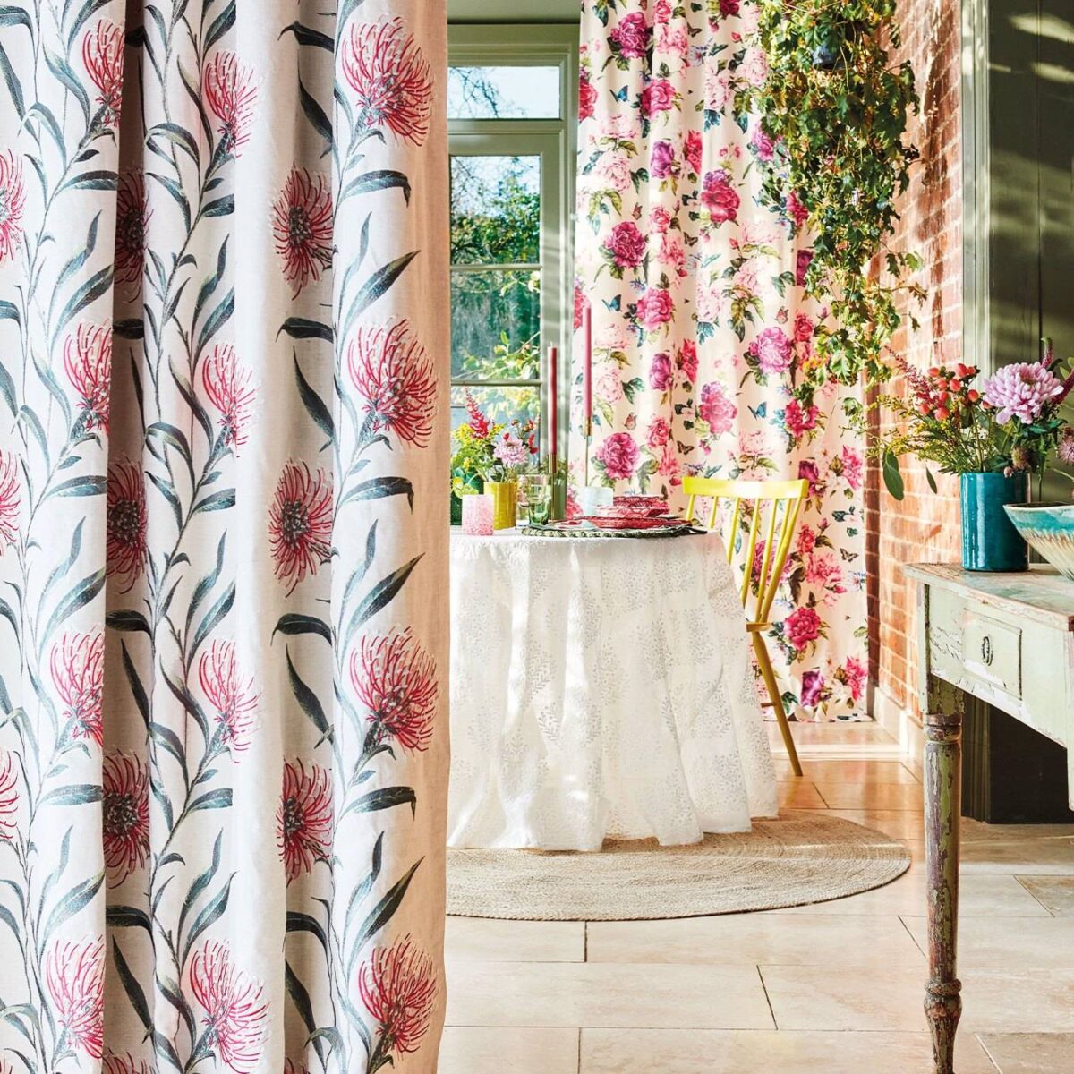 Catherinae Embroidery Fabric - Fuchsia from