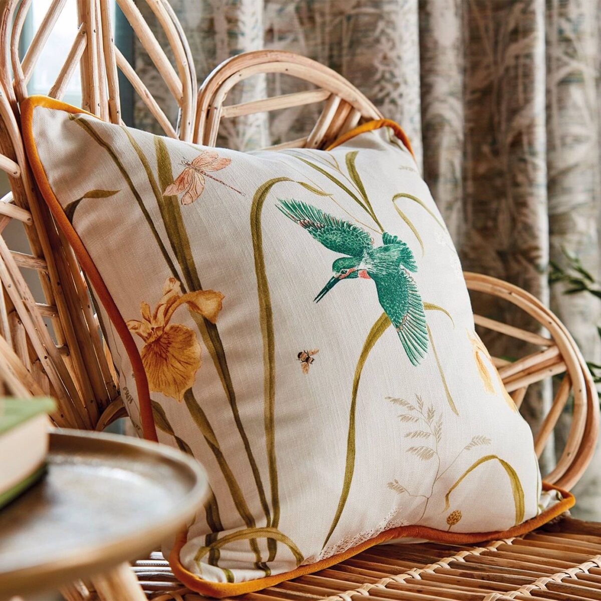 Kingfisher and Iris Fabric - Teal / Amber by Kingfisher and Iris Fabric - Teal / Amber from