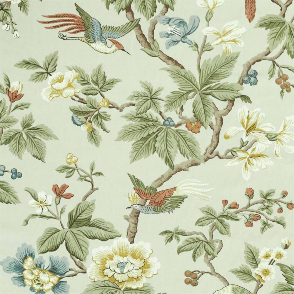 multicolour botanical cotton fabric from Sanderson