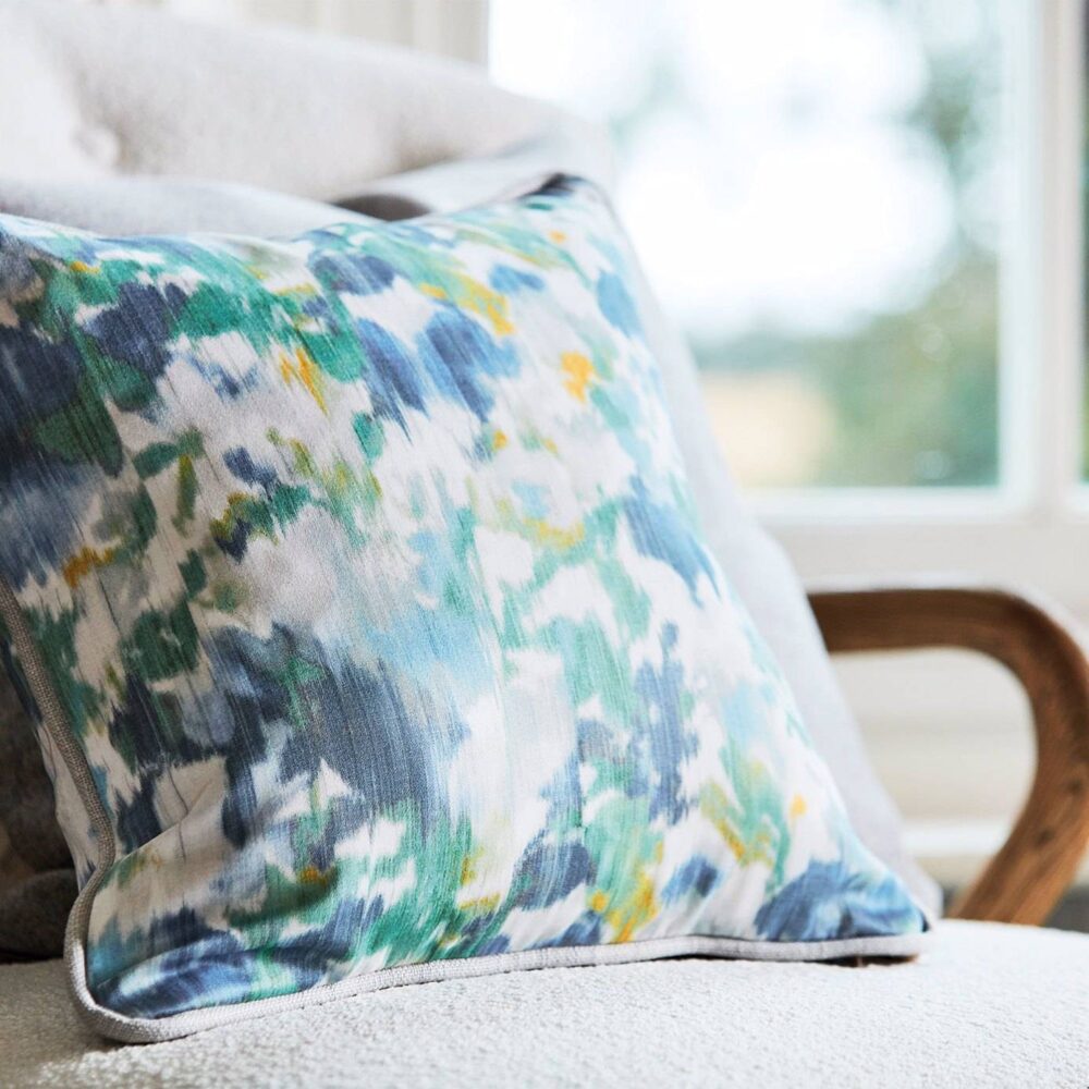 Poet's Garden Fabric - Teal / Indigo by Poet's Garden Fabric - Teal / Indigo from