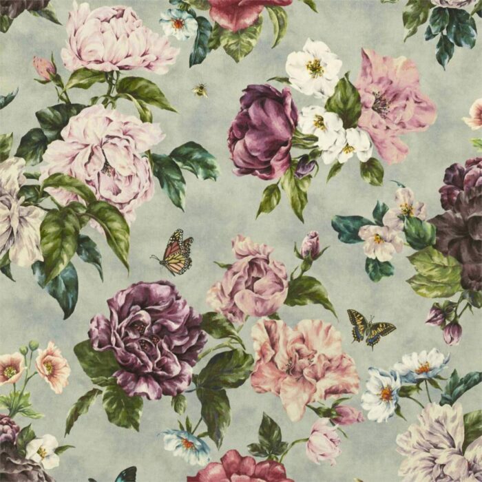 Summer Peony Fabric - Vineyard / Rose swatch