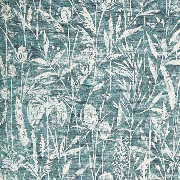 Violet Grasses Fabric - Cobalt swatch