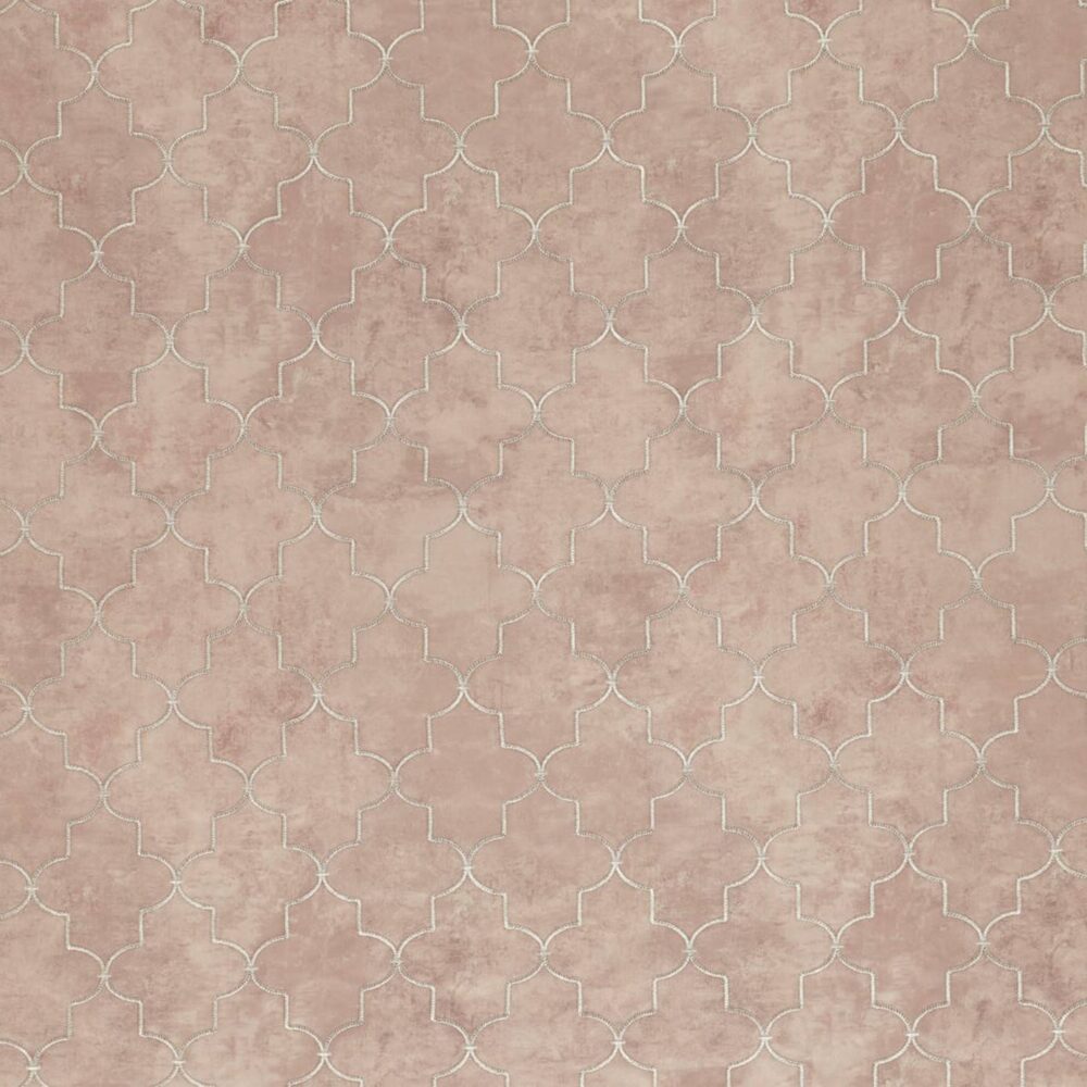 Langford Fabric - Plaster by neutral geometric embroideried fabric from Kai