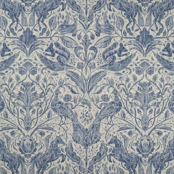 Forest Trail Fabric - Ink / Cream swatch