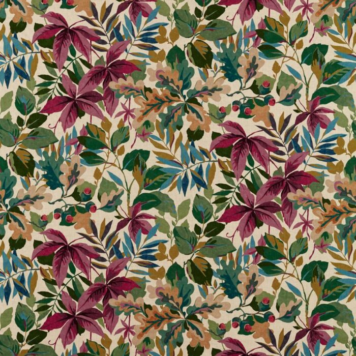 Robins Wood Fabric - Mulberry swatch