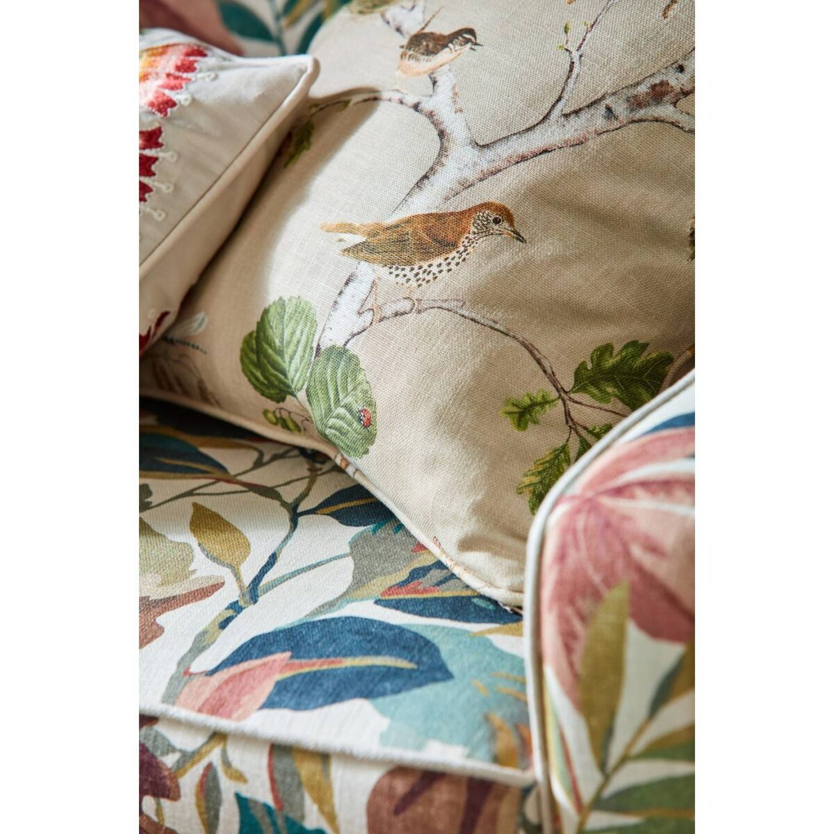 Woodland Chorus Fabric - Birch / Multi by Woodland Chorus Fabric - Birch / Multi from
