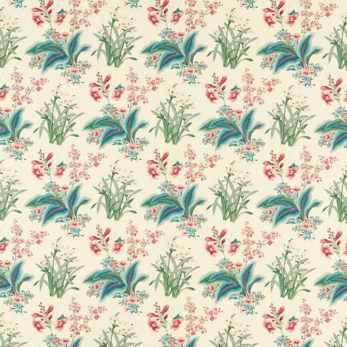 Enys Garden Fabric - Blush / Jade swatch
