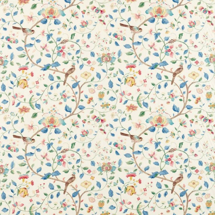 Arils Garden Fabric - Indigo / Red swatch