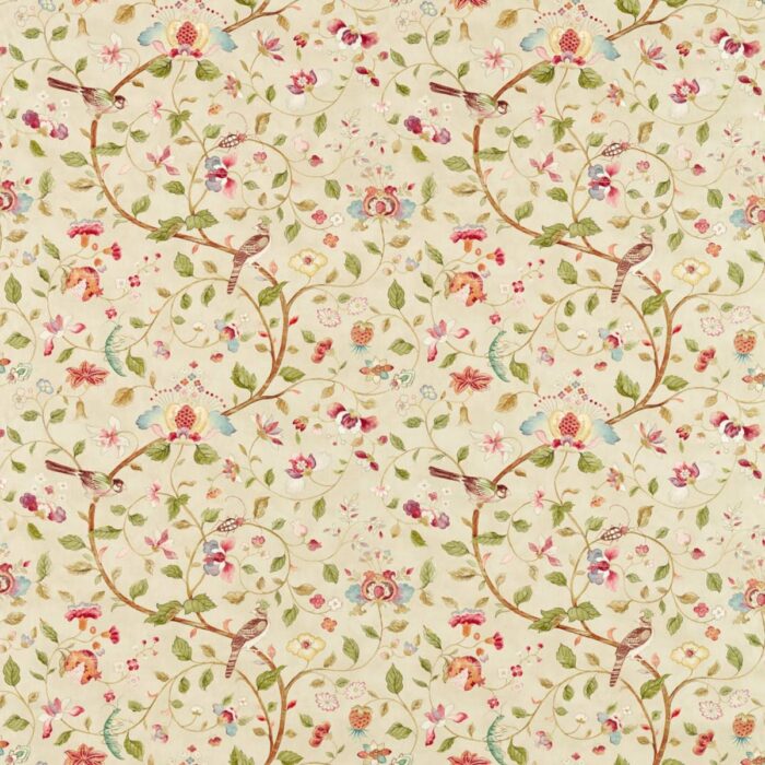 Arils Garden Fabric - Olive / Mulberry swatch