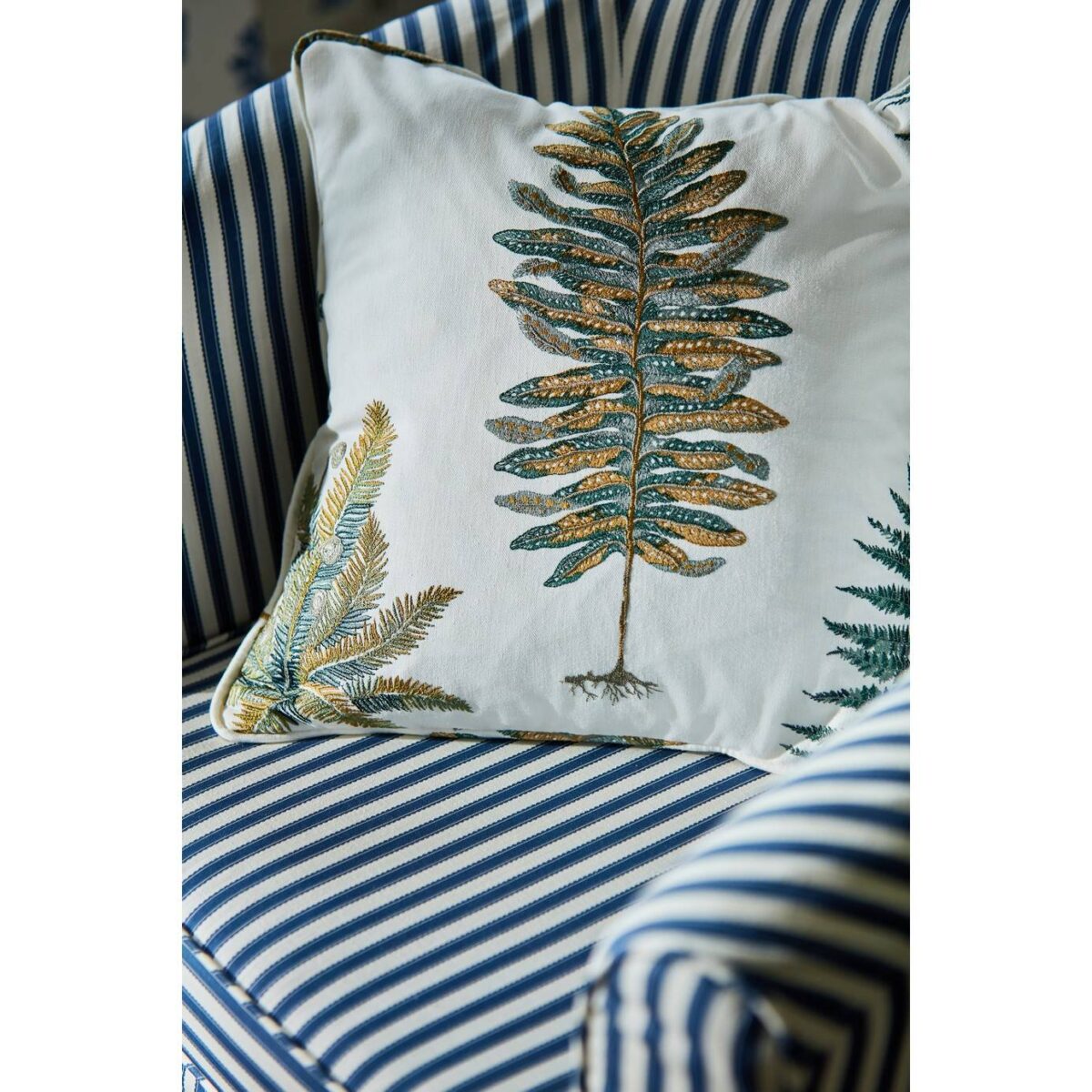 Fernery Embroidery Fabric - Forest Green from