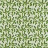 green botanical embroideried fabric from Sanderson