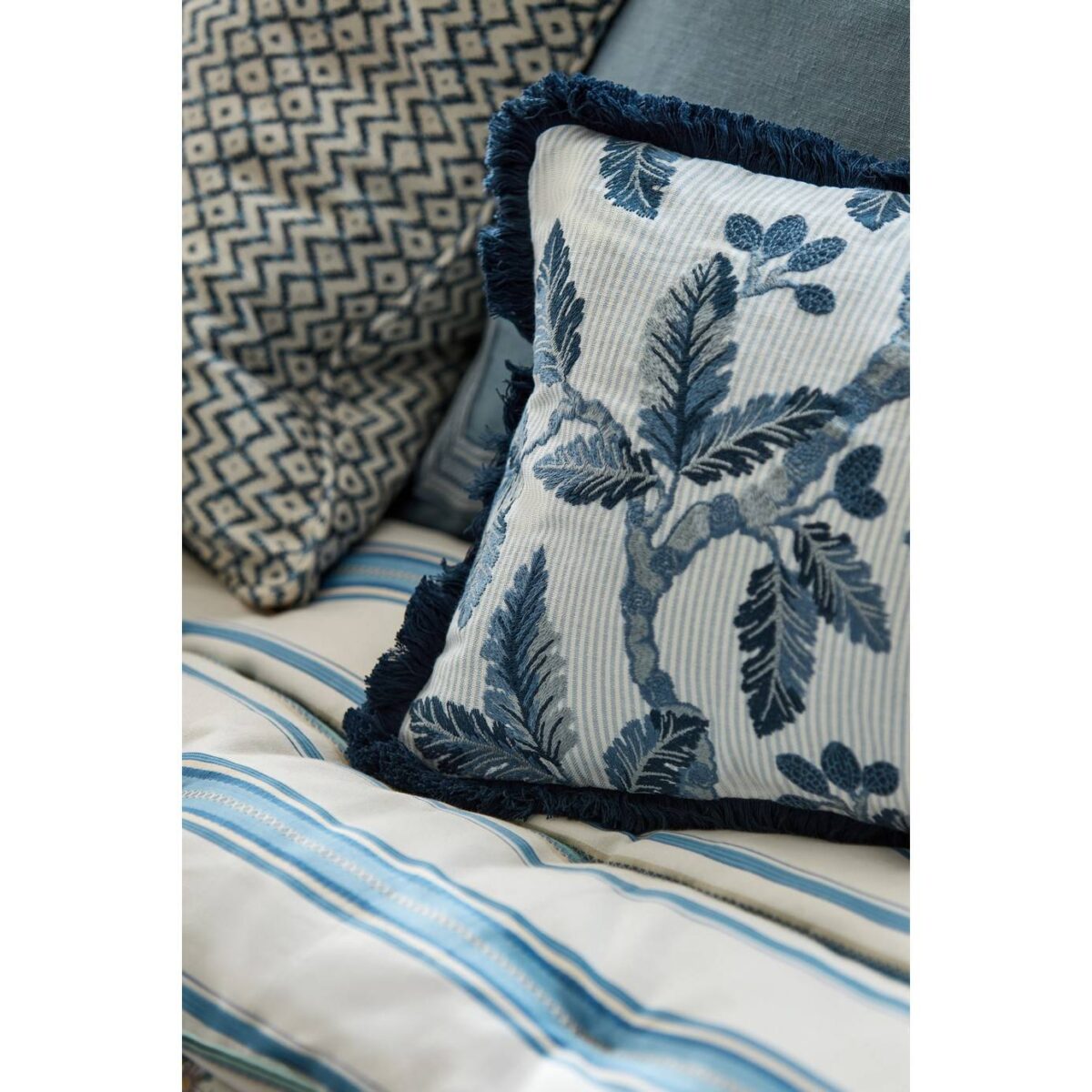 Oaknut Stripe Fabric - Indigo / Multi from