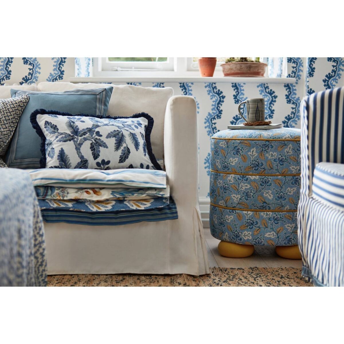 Oaknut Stripe Fabric - Indigo / Multi from