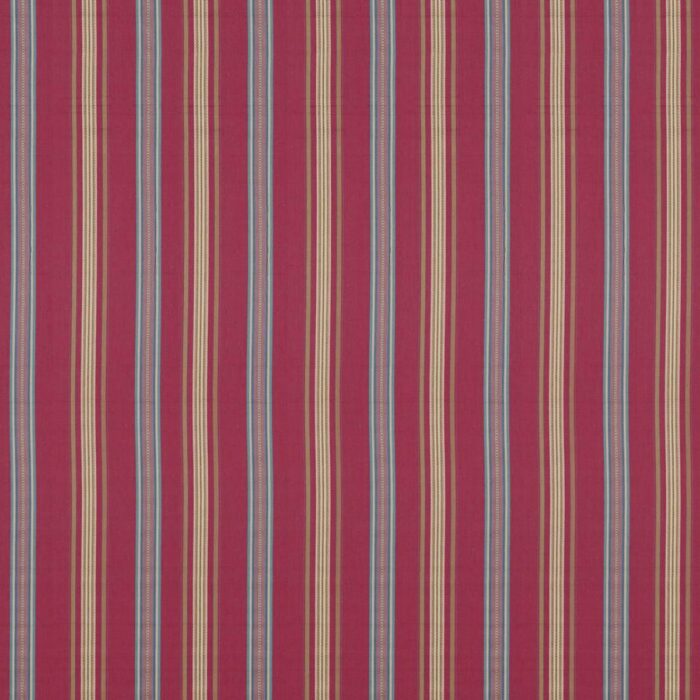 Valley Stripe Fabric - Mulberry / Blue swatch
