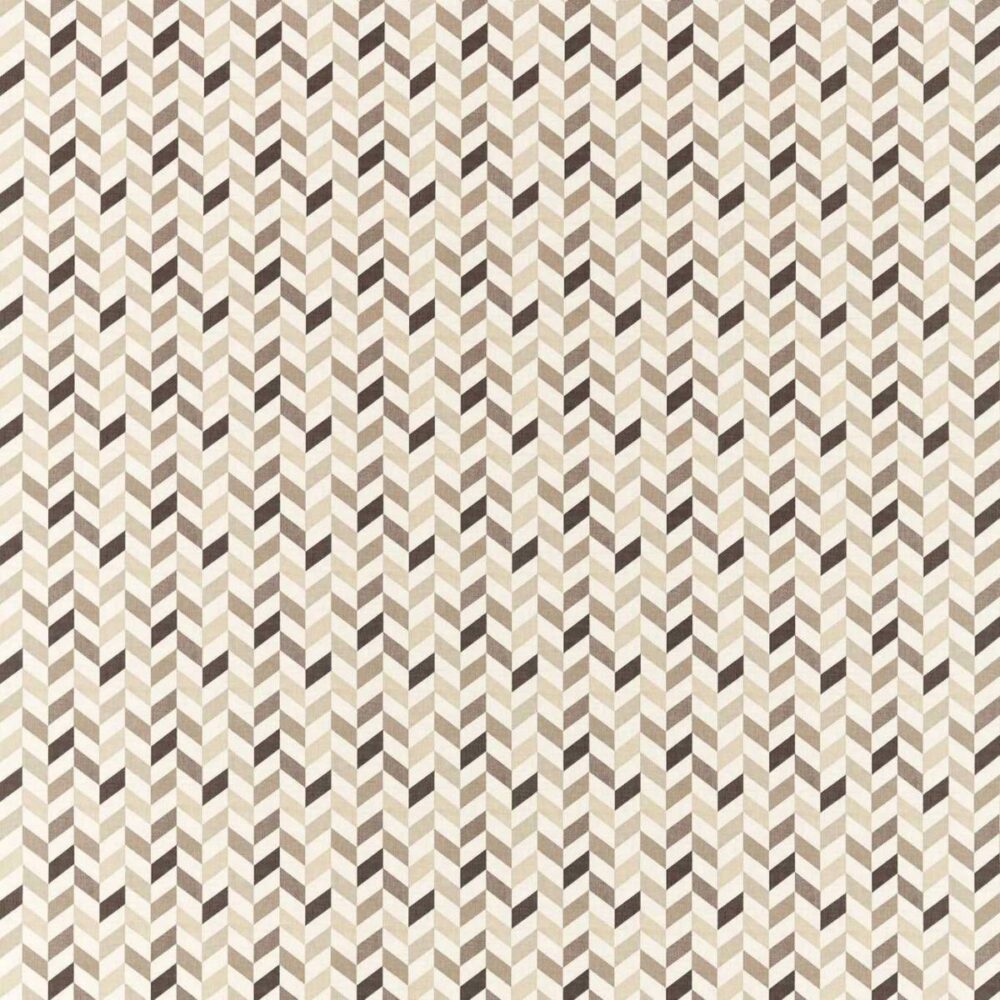Pheonix Fabric - Natural by black-grey geometric cotton fabric from Studio G