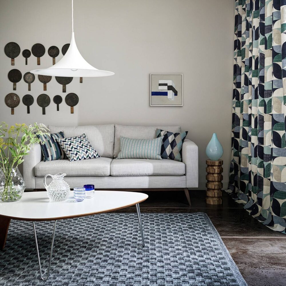 Reno Fabric - Mineral / Navy by Reno Fabric - Mineral / Navy from