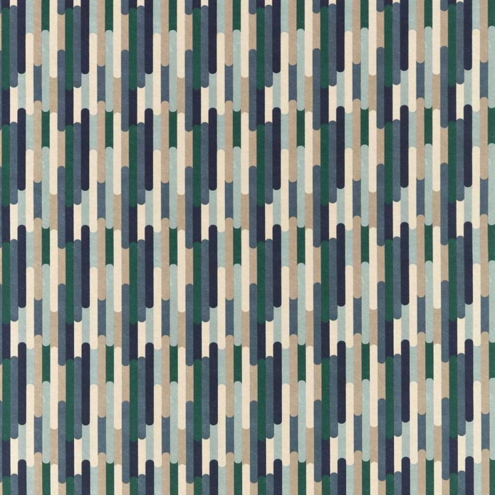 Seattle Fabric - Mineral / Navy by blue geometric cotton fabric from Studio G