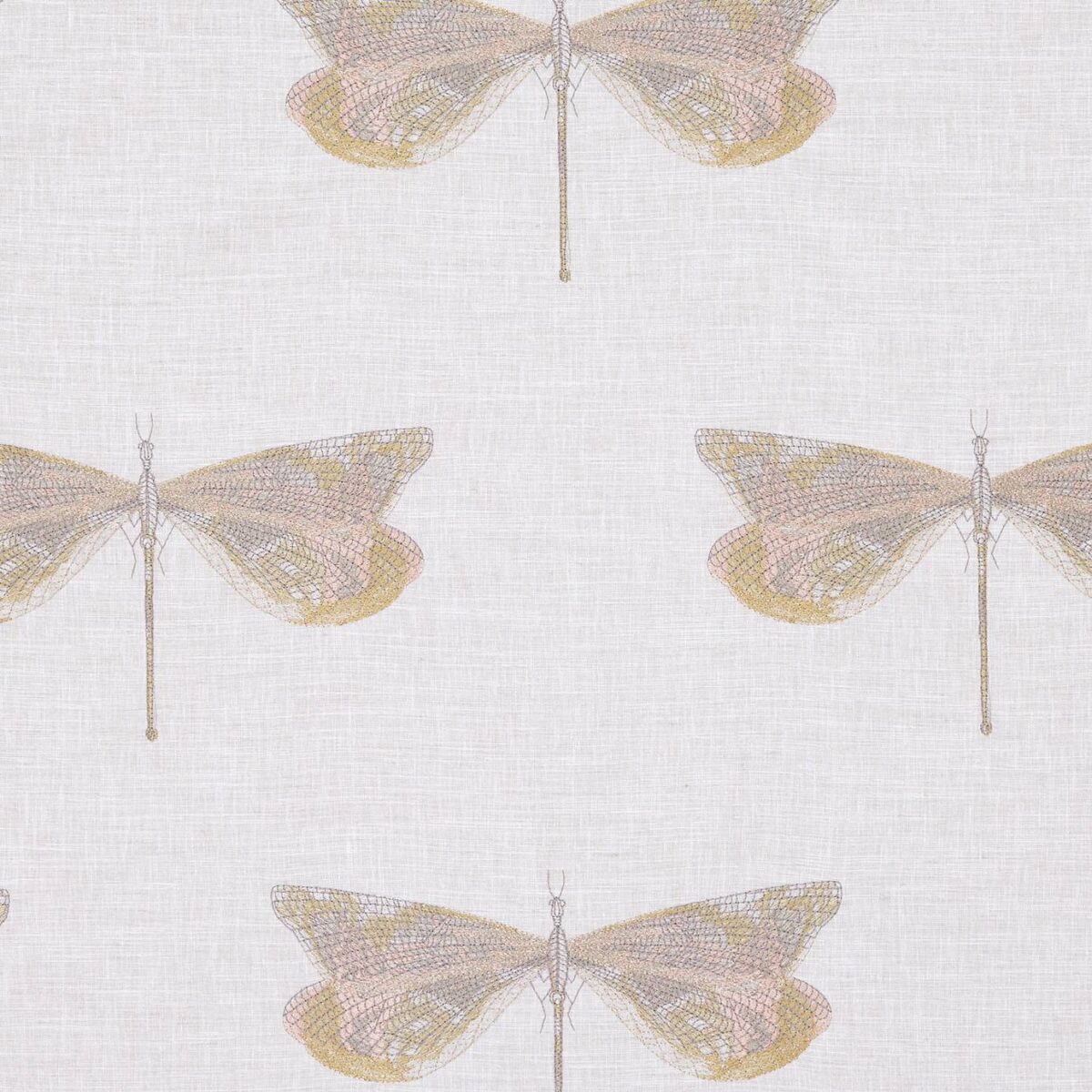 Jewelwing Fabric - Rose by pink animal embroideried fabric from Kai