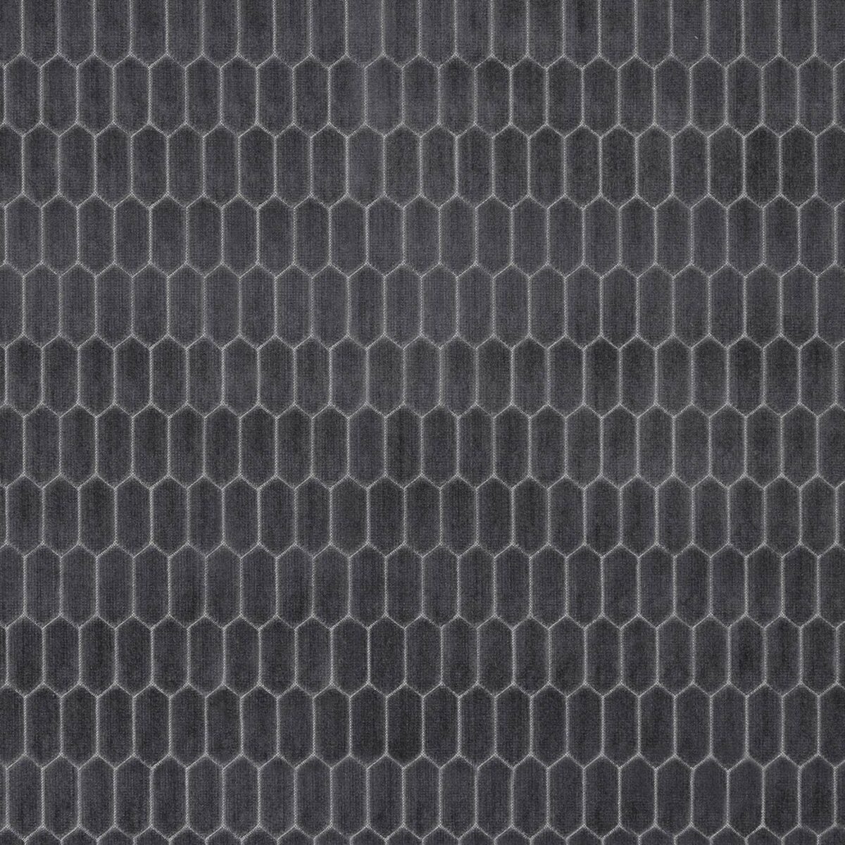 black-grey geometric velvet-chenille fabric from Kai