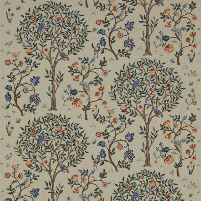 Kelmscott Tree Fabric - Russet / Forest swatch