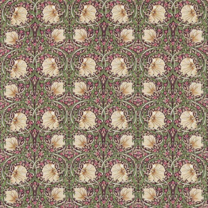 Pimpernel Fabric - Aubergine / Olive swatch