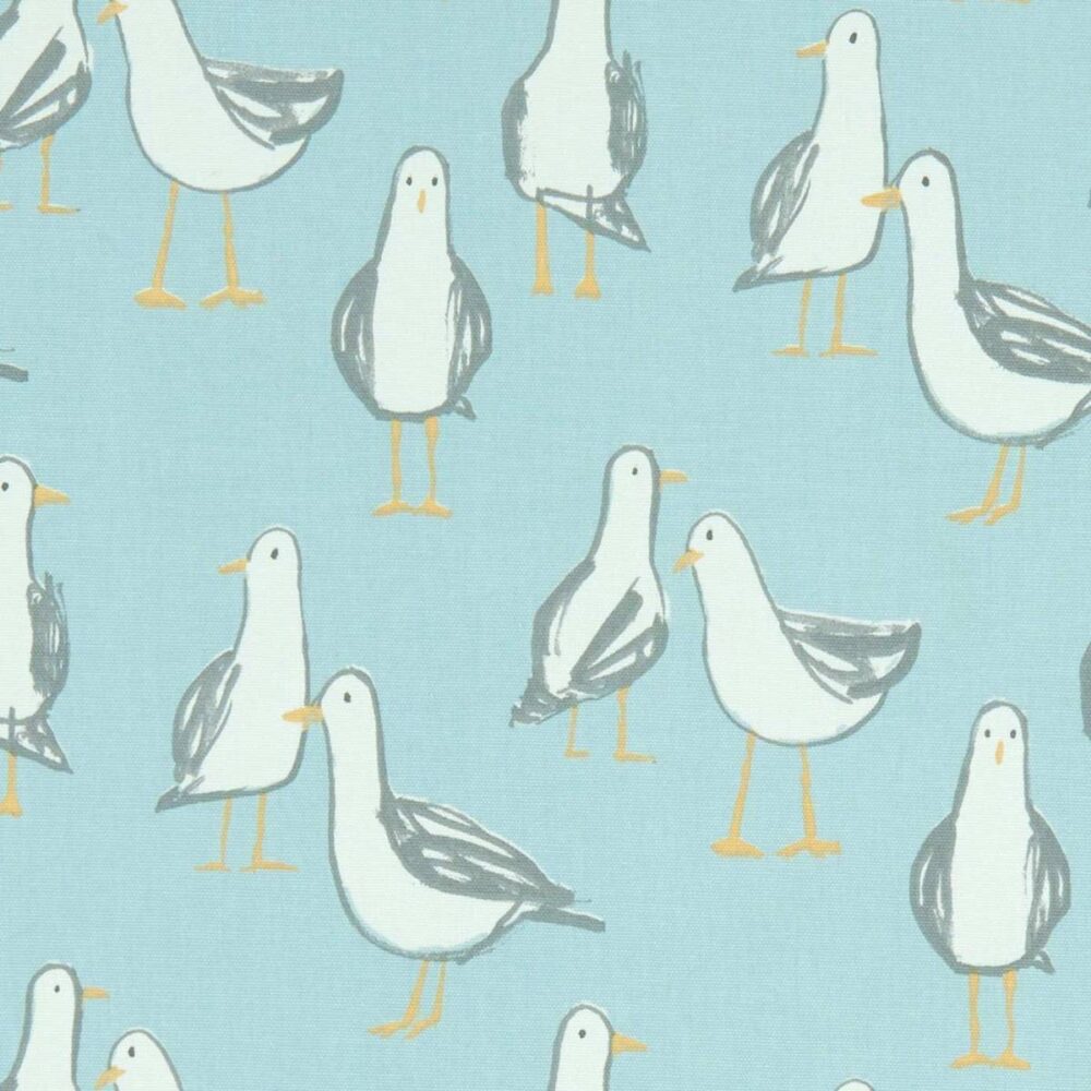 Laridae Fabric - Duckegg by blue animal cotton fabric from Studio G