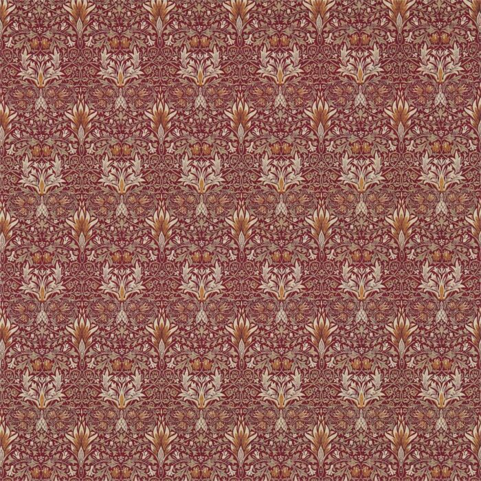 Snakeshead Fabric - Claret / Gold swatch
