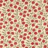 red botanical embroideried fabric from Sanderson
