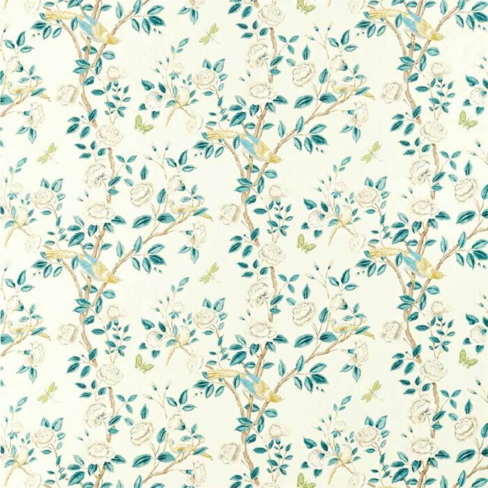 Andhara Fabric - Teal / Cream swatch