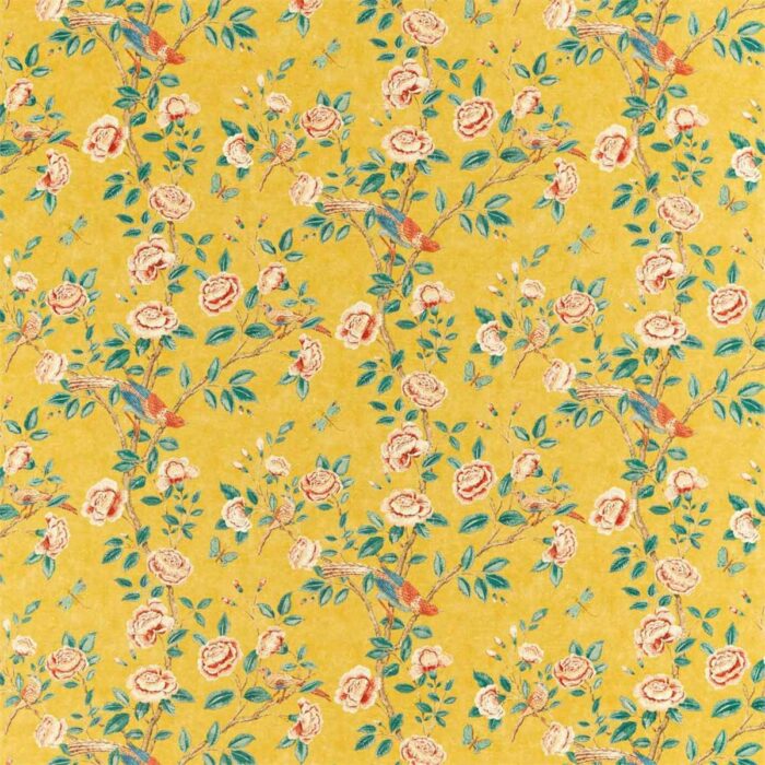 Andhara Fabric - Saffron / Teal swatch