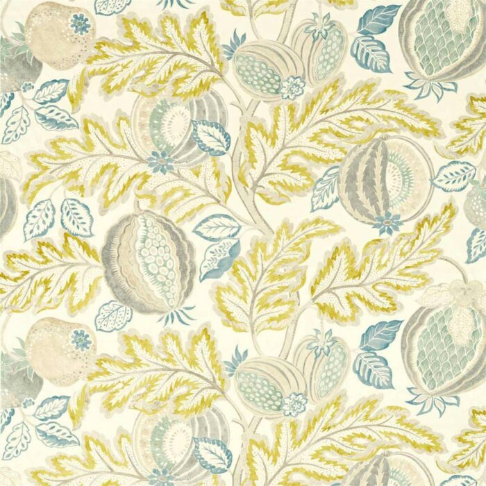Cantaloupe Fabric - Sumac / Sage swatch