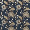 blue botanical embroideried fabric from Sanderson