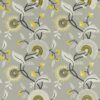 black-grey botanical embroideried fabric from Sanderson