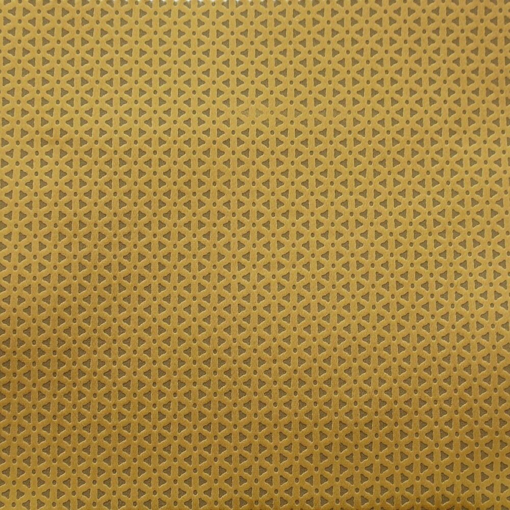 Loreto Fabric - Gold by yellow geometric velvet-chenille fabric from Studio G